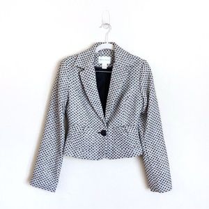 White House Black Market Sparkly Diamond Print Cropped Blazer
